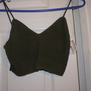 Olive Green Crop Top